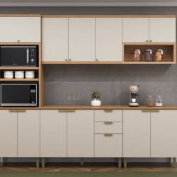 Cozinha Selene c/ 5 Peças - Jequitiba/Off White Fosco