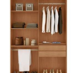 Guarda Roupa Solteiro Genebra c/ 4 Portas 2 Gavetas - Naturale/Off White