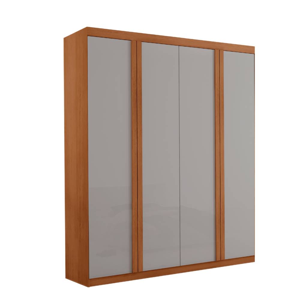 Guarda Roupa Solteiro Genebra c/ 4 Portas 2 Gavetas - Naturale/Off White