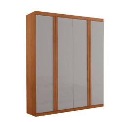 Guarda Roupa Solteiro Genebra c/ 4 Portas 2 Gavetas - Naturale/Off White