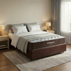 Colchão Casal Ortobom Fit D33 17 cm – 1,88x138x18 – Marrom + Base Cama Box Casal Courino - Marrom