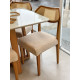 Mesa de Jantar Pedro 90x90 c/ 4 Cadeiras Itaipava Linho Bege - Mel / Off White