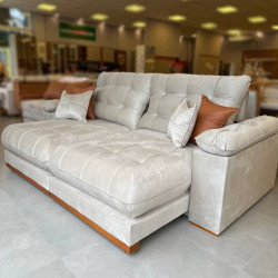 Sofá do Patrão Turbo Retrátil e Reclinável 2,50m – Molas Ensacadas - Bege