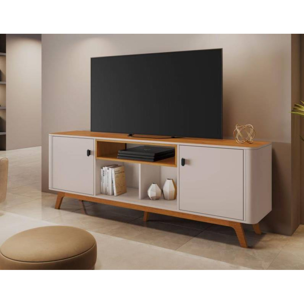 Rack Oslo para TVs até 70'' - Off White/Cinamomo