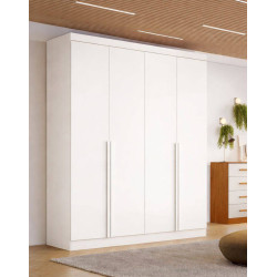 Guarda Roupa Solteiro Alvorada c/ 4 Portas 3 Gavetas - Branco