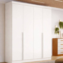 Guarda Roupa Solteiro Alvorada c/ 4 Portas 3 Gavetas - Branco