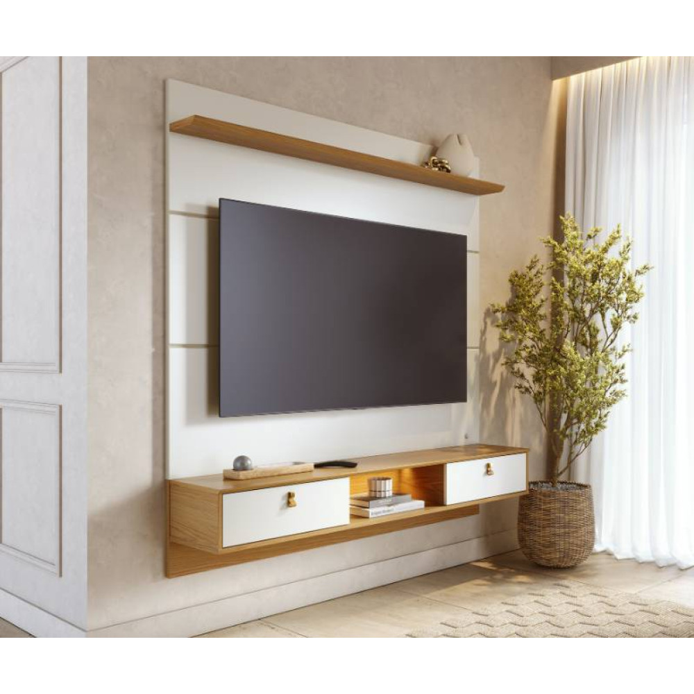 Painel Bali para Tvs até 65″ – Off White/Naturale