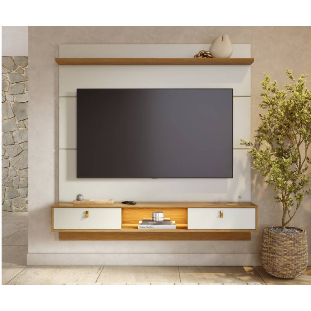 Painel Bali para Tvs até 65″ – Off White/Naturale