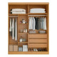 Guarda Roupa Solteiro Alvorada c/ 4 Portas 3 Gavetas - Naturalle/off White