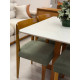 Mesa de Jantar Pedro 120x80 c/ 4 Cadeiras Maragogi Linho Verde - Mel / Off White