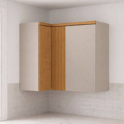 Armário Aéreo Canto Superior  Allure - Jequitibá/Gris Fosco