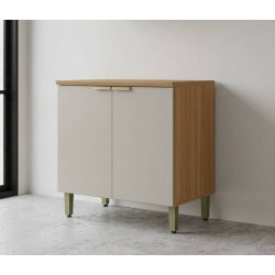 Balcão c/ 2 portas 80cm Selene - Jequitiba/Off White Fosco