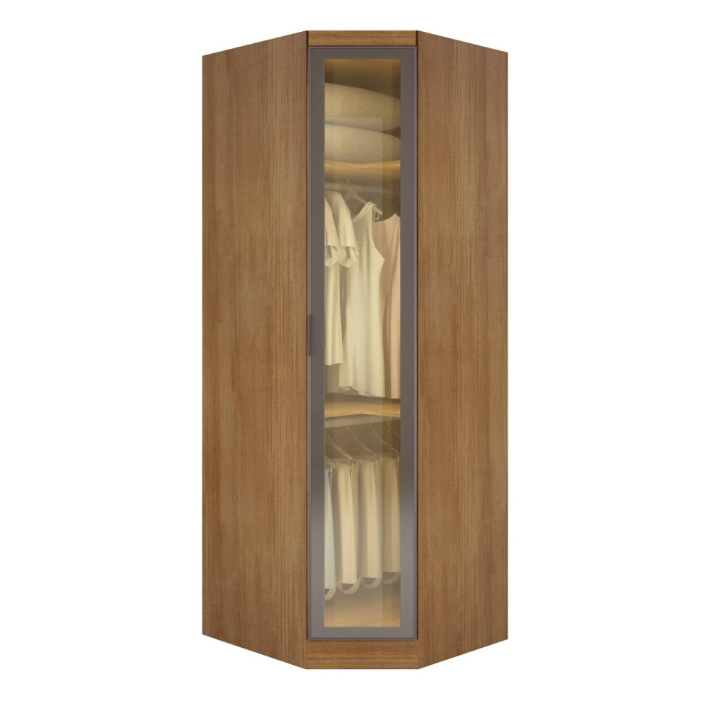 Guarda Roupa Rizon Módulo Canto Oblíquo 1 Porta Reflecta Novo Horizonte - Cinamomo