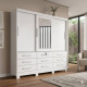 Guarda Roupa Casal Athenas Bianchi c/ 3 Portas 9 Gavetas - Branco