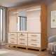 Guarda Roupa Casal Athenas Bianchi c/ 3 Portas 9 Gavetas - Nature/Off White