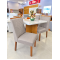 Mesa de Jantar Nevada 90x90cm Tampo Off White com 4 cadeiras Nevada - Linho Bege