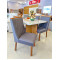 Mesa de Jantar Nevada 90x90cm Tampo Off White com 4 cadeiras Nevada - Linho Cinza