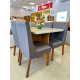 Mesa de Jantar Nevada 90x90cm Tampo Off White com 4 cadeiras Nevada - Linho Cinza