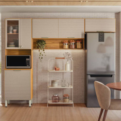 Kit Cozinha Compacta Alba 6 portas - Cinamomo/Nude Prime