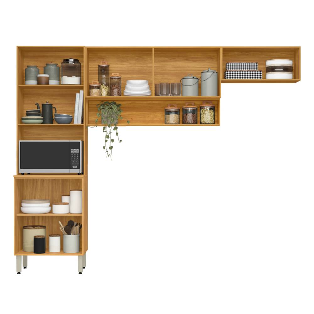 Kit Cozinha Compacta Alba 6 portas - Cinamomo/Nude Prime