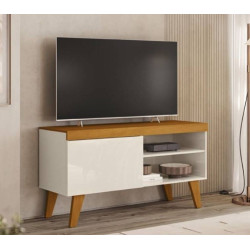 Rack Bancada Doca para Tvs até 43 " - Cinamomo/Off White