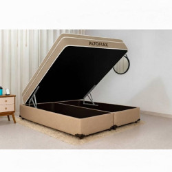 Colchão AltoFlex Queen com Molas Ensacadas 27x188x158cm + Base Baú Carioca Queen Linho - Bege