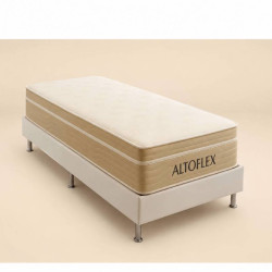 Colchão AltoFlex Solteiro com Molas Ensacadas 25x188x88cm + Base Solteiro (88x188x23) Courino - Branco