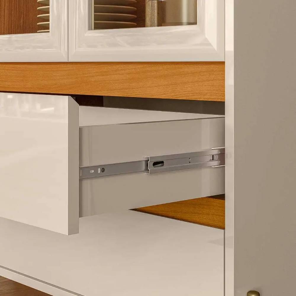 Cristaleira Brisa C/ 2 Portas 2 Gaveta - Cinamomo/Off White