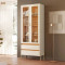 Cristaleira Brisa C/ 2 Portas 2 Gaveta - Cinamomo/Off White