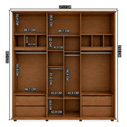 Guarda Roupa Royal Casal com Led 6 Portas 4 Gavetas - Carvalho Tapajos 