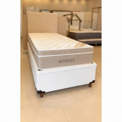 Colchão AltoFlex Solteiro com Molas Ensacadas 27x188x88cm + Base Baú Solteiro Courino – Branca