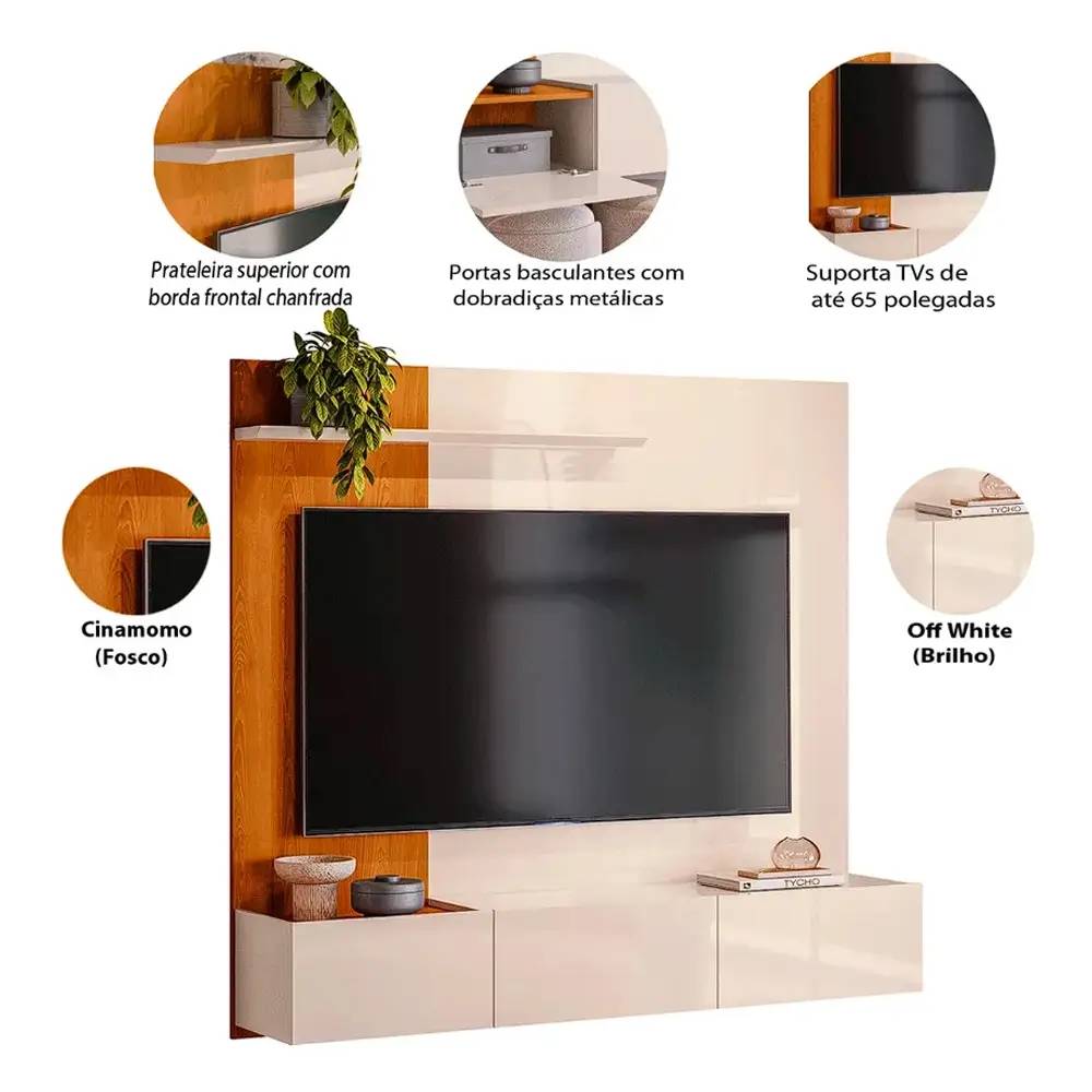 Painel Astro para Tvs até 65″ - Cinamomo/Off White