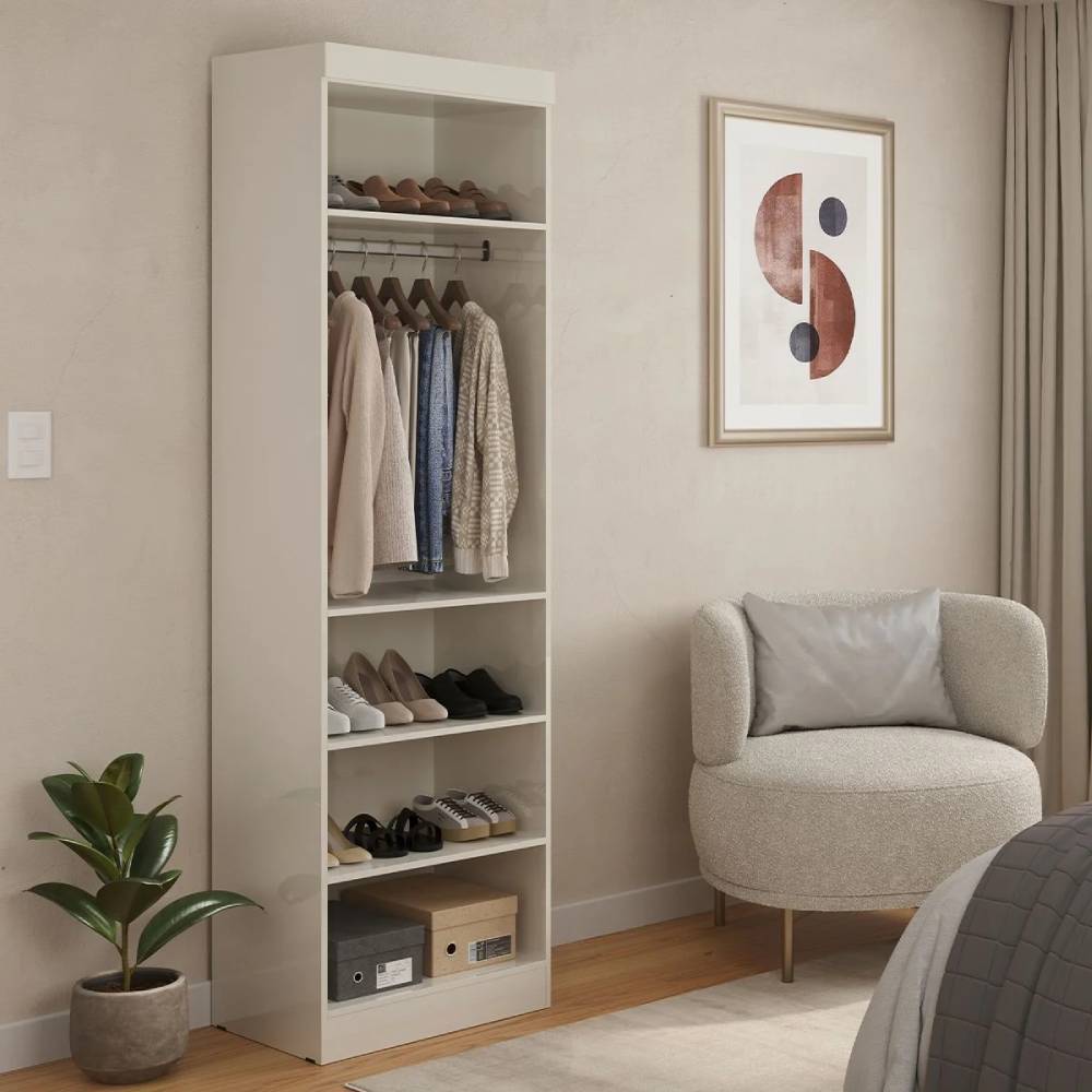 Sapateira Thor Com Espelho Reflecta 1 Porta - Off White