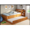 Cama Baú Hortência com Auxiliar 2 Gavetas - Nature/Branco