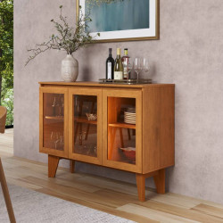 Aparador Buffet Krypton c/ Led 3 Portas - Nature