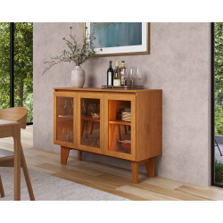 Aparador Buffet Krypton c/ Led 3 Portas - Nature