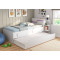 Cama Baú Hortência com Auxiliar 2 Gavetas - Branco/Pink
