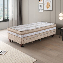Bicama Maximus Solteiro c/ Auxiliar 88x188x57cm- Bege
