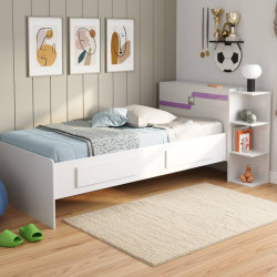 Cama Baú Hortência 2 Gavetas - Branco/Pink