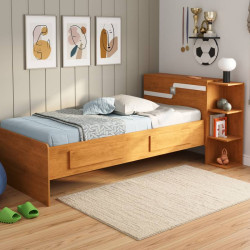 Cama Baú Hortência 2 Gavetas - Nature/Branco