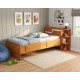 Cama Baú Hortência 2 Gavetas - Nature/Branco