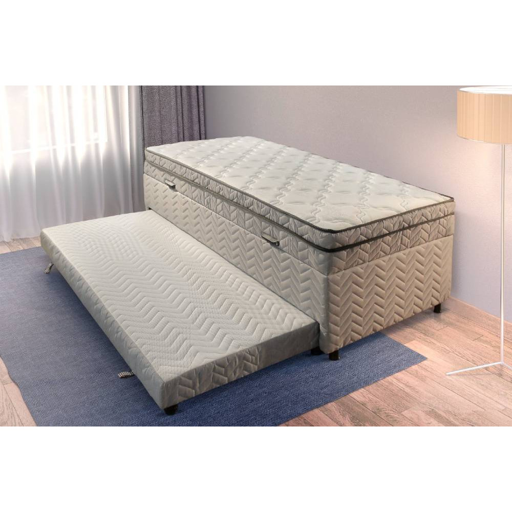Cama Box Baú Sublime com Auxiliar - Bege