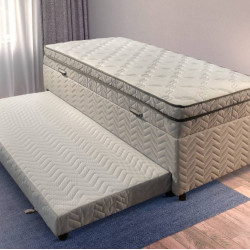 Cama Box Baú Sublime com Auxiliar - Bege