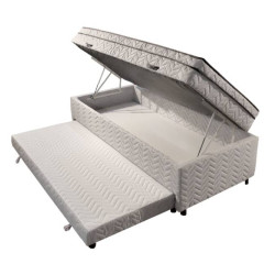 Cama Box Baú Sublime com Auxiliar - Bege