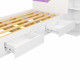 Cama Baú Hortência 2 Gavetas - Branco/Pink