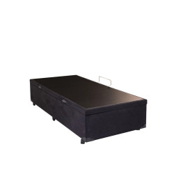 Base Baú Courino Solteiro - Preto