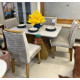Conjunto Mesa de Jantar Agata com 4 Cadeiras Clarice Cimol 130x80cm - Nature / Off White / Nude