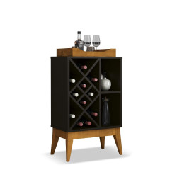 Bar Adega com Bandeja Bali - Edn Móveis - Preto