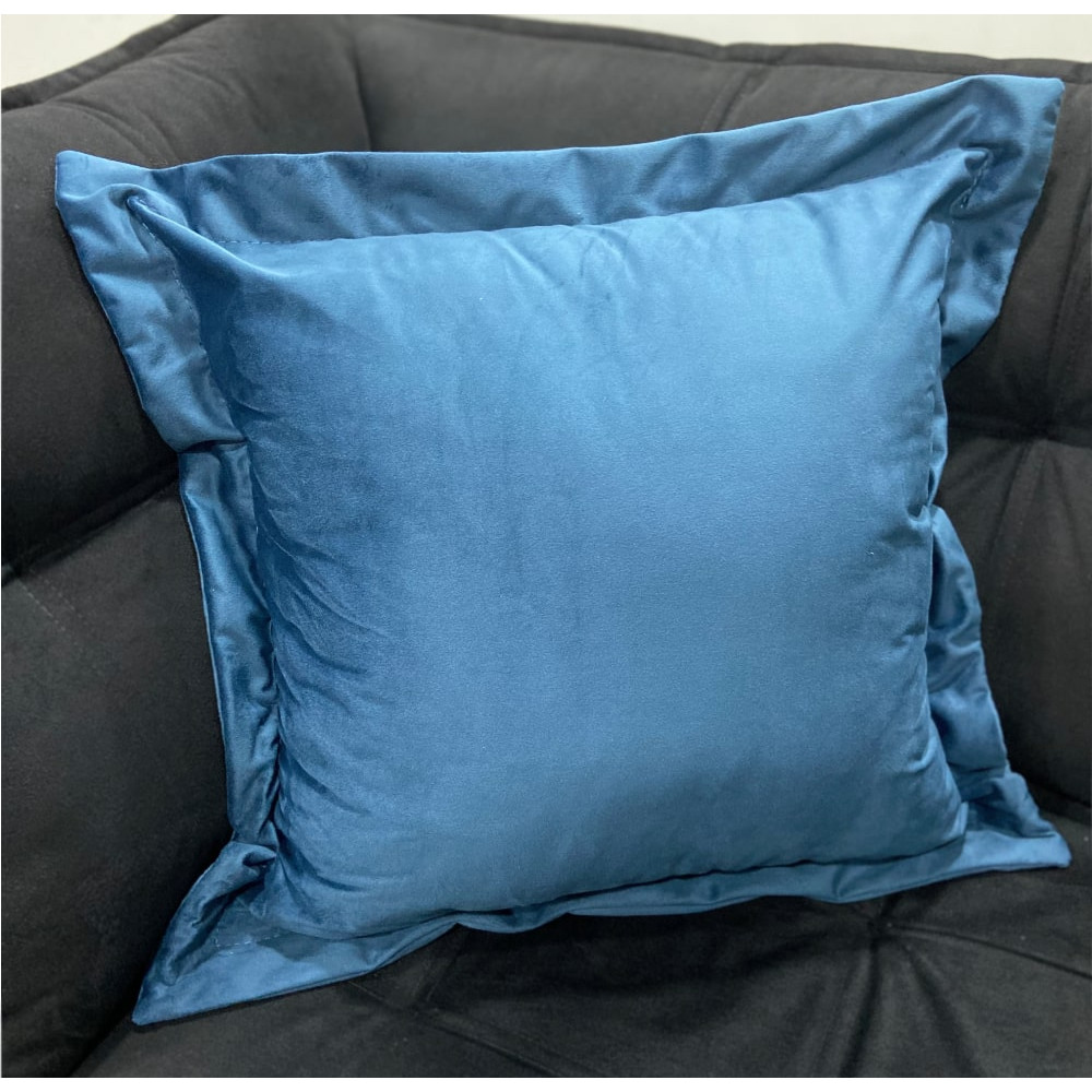 Almofada Grandeza Confort Veludo com Ziper - Azul