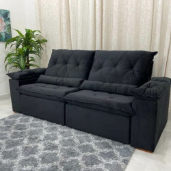 Sofá Miami Retrátil Reclinável 1,80 - Preto Sofá Miami Retrátil Reclinável 1,80 - Preto